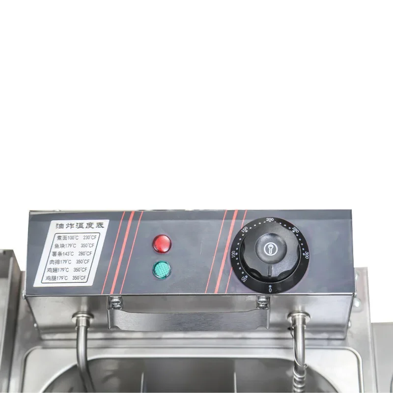 220V Hand-pulled Pancake Electric Griddle, Dual-Tank Deep Fryer Combo, Iron Plate Grilled Squid, Multifunctional Grill