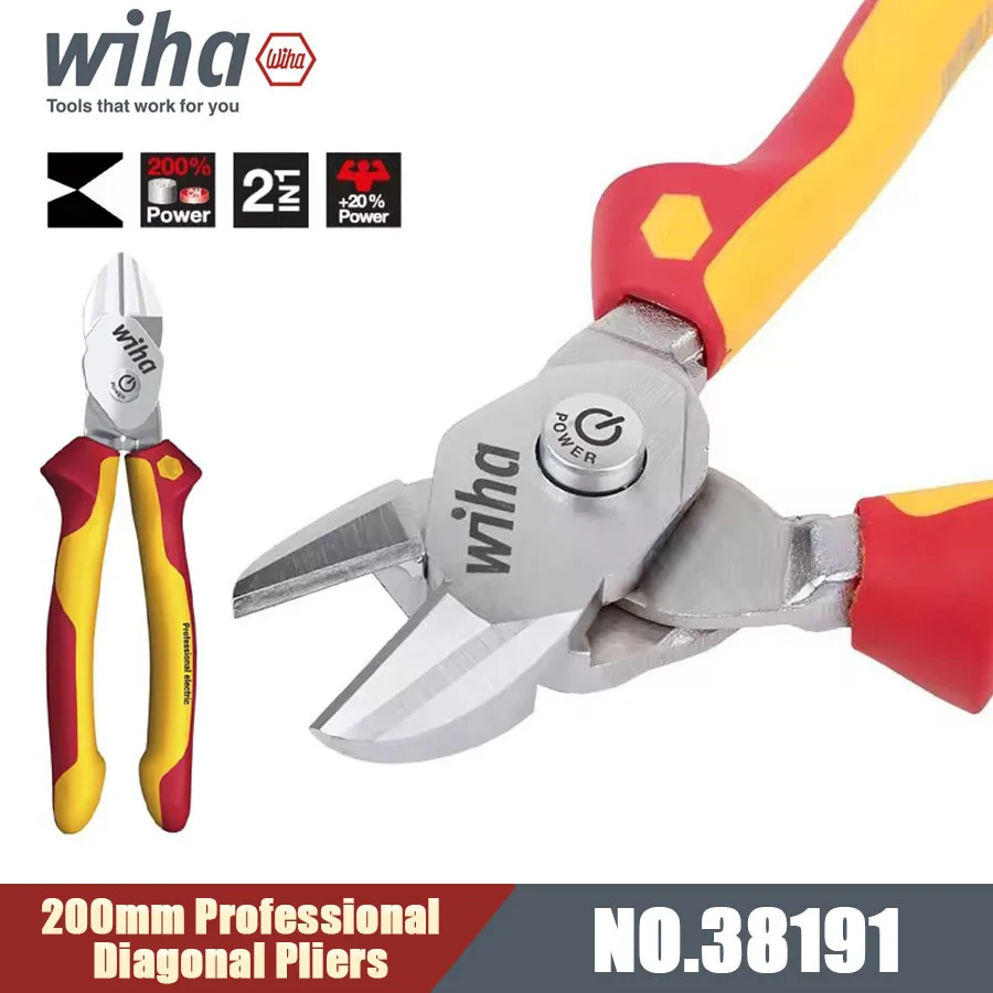 WIHA 38191 200mm High-performance Diagonal Pliers Professional Heavy-Duty Side Cutters Cutting Pliers Repair Hand Tools