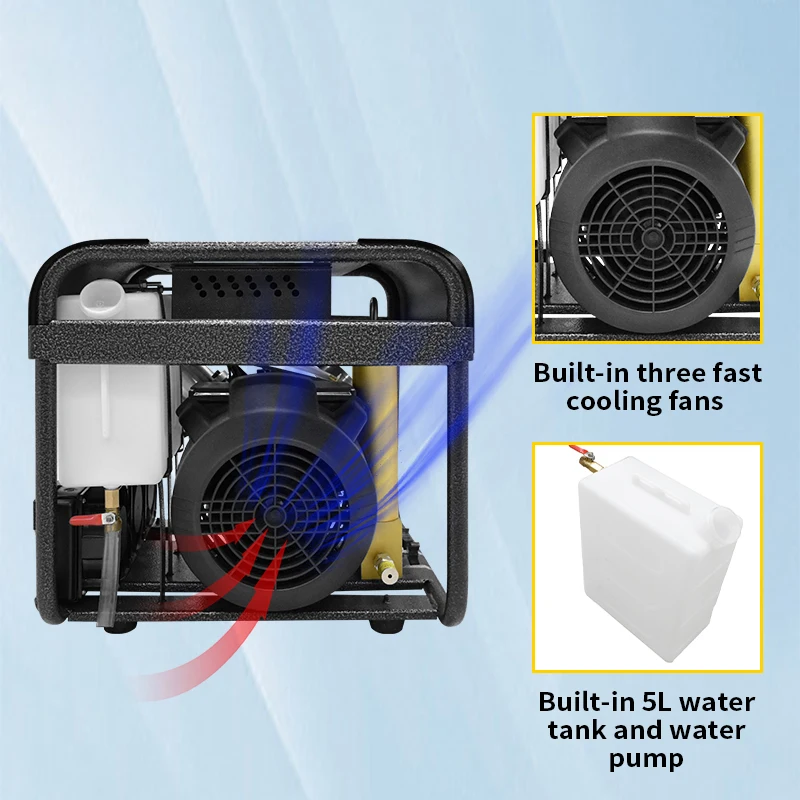 Imagem -02 - Tuxing-pcp Compressor de ar para Rifle de Mergulho Alta Pressão Auto Stop Filtro de Refrigeração de Água Embutido 300bar 4500psi