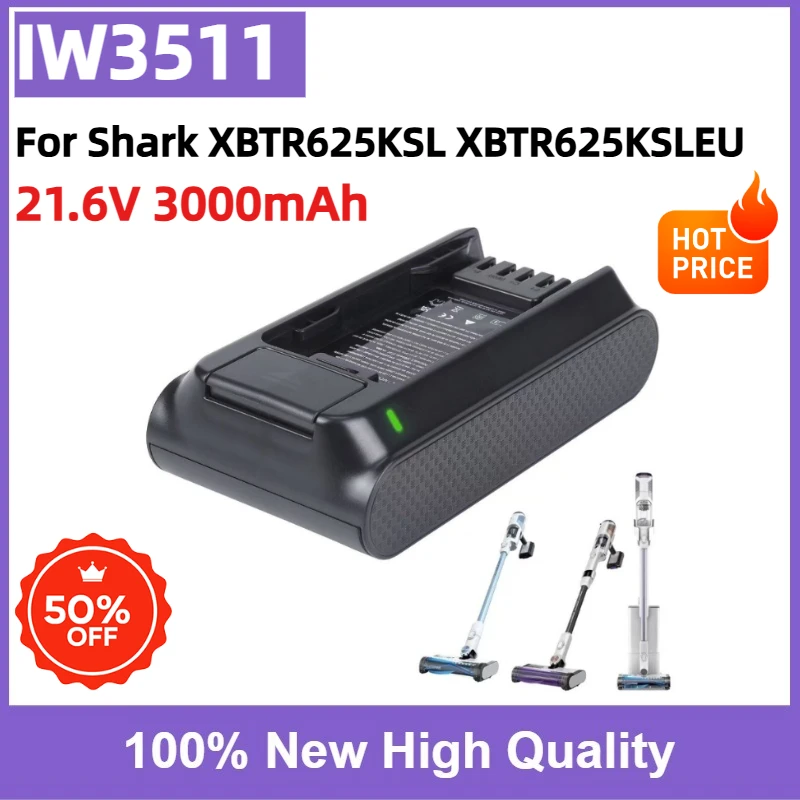 IW3511 21.6V 3000mAh Replacement Li‑ion Battery Compatible with Shark XBTR625KSL XBTR625KSLEU Cordless Vacuum Cleaner