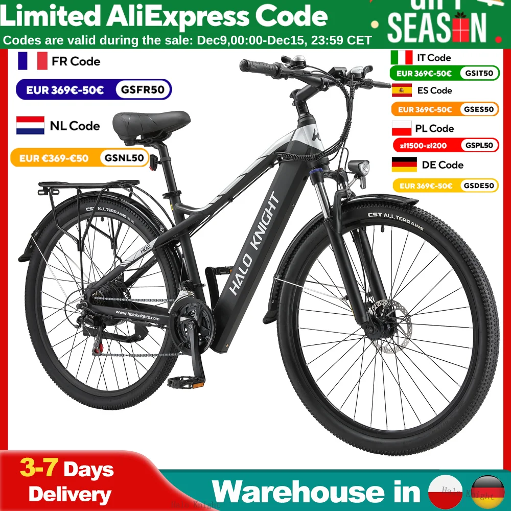 Halo Knight H02 Electric Bicycle 48V 750W 16AH 29 * 2.1 Ebike 50KM/H Cheap Adult Electric Bike E Bike Men Powerful Mountainbike