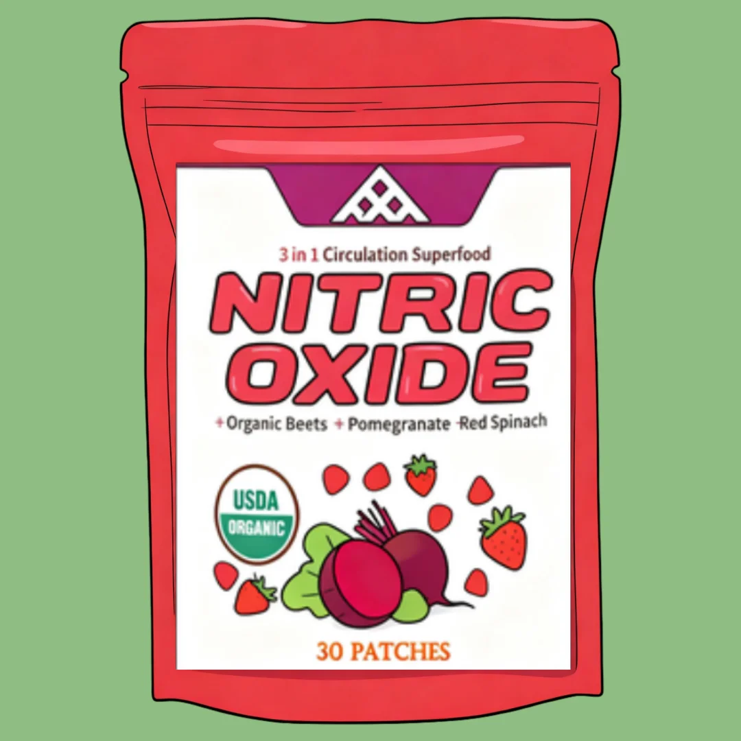 Nitric Oxide Booster Transdermal Patches, Performance Formula for Stamina & Endurance for Energy, Heart Health 30 Patches