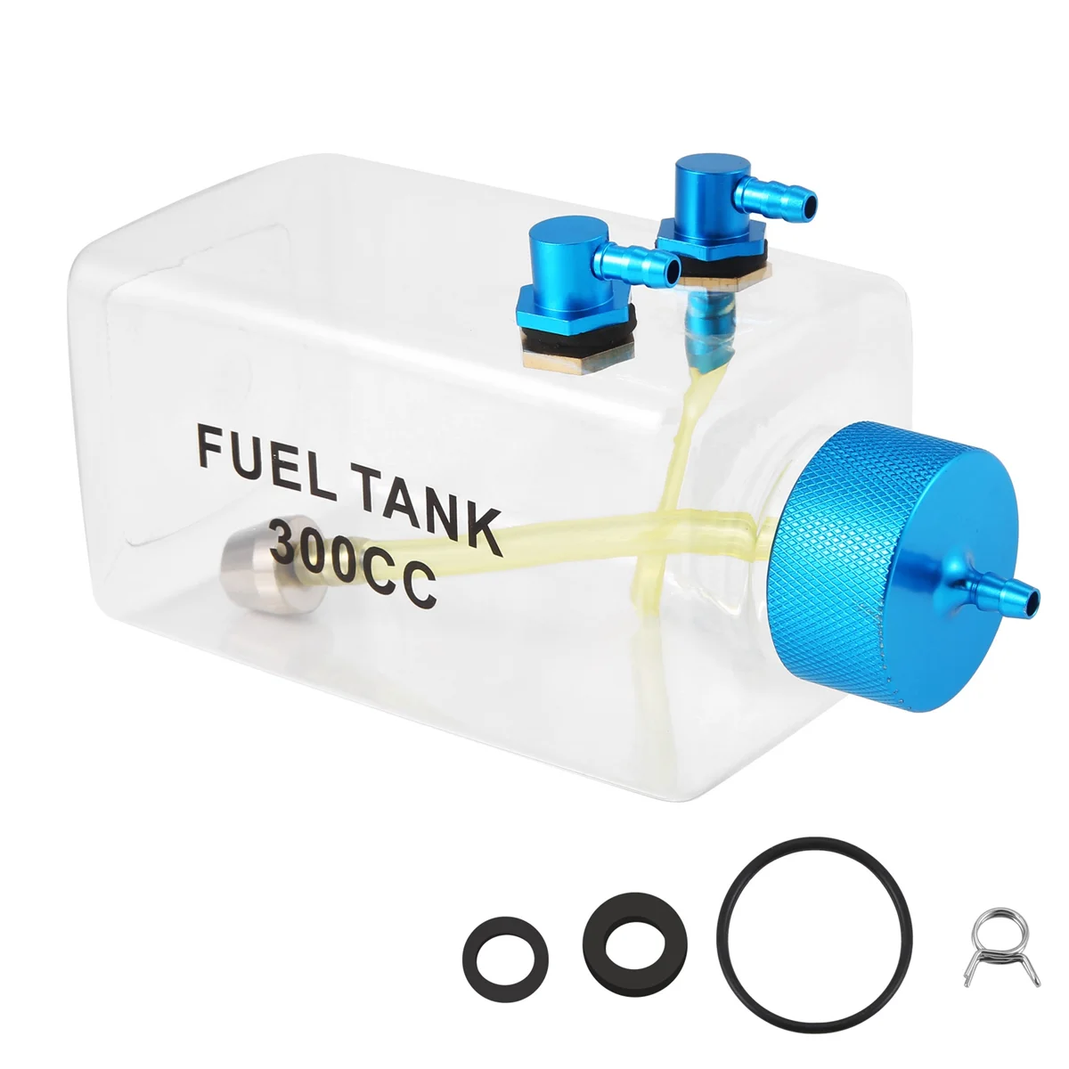 Y04A Fuel Tank Petrol Transparent Plastic Bottle 300CC CNC for RC Gas and Nitro Airplane