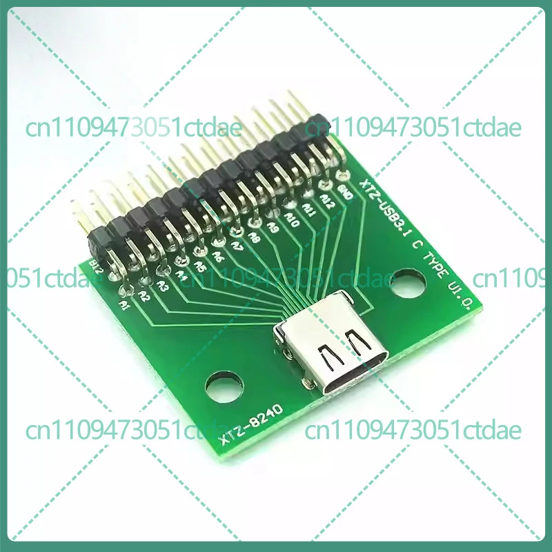 10-50pcs For Double-Sided Type-C USB 3.1 Female Breakout Board 24P with Header