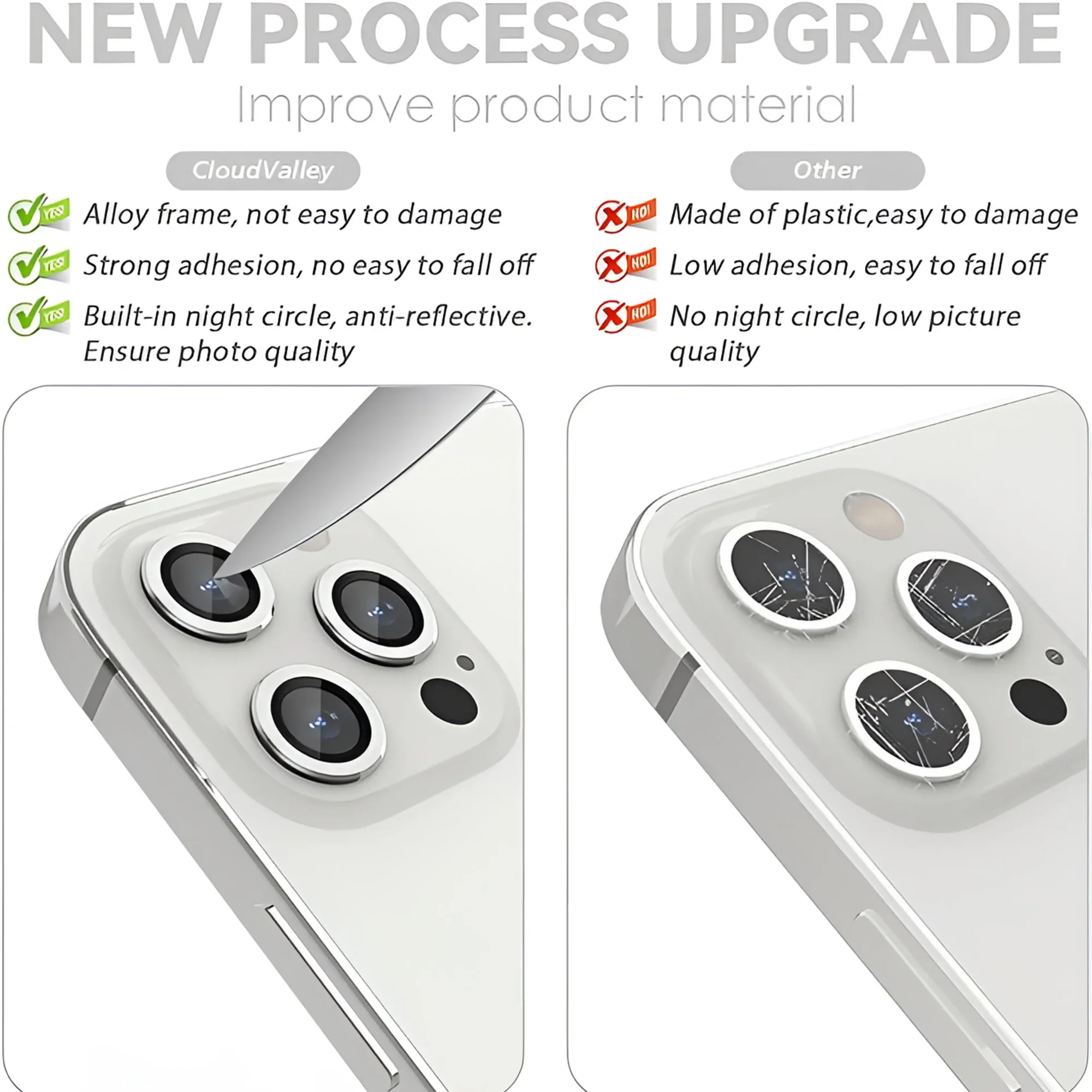 Protetor de lente de câmera com anel de metal armadura para iPhone 17 Pro Max Filme de vidro temperado laranja antiderrapante capa protetora à prova de choque