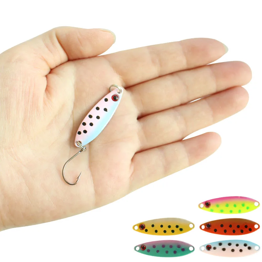 5pcs/Lot 3g/3.5cm Fishing Spoon Bait Artificial Lures Bass Lure Fishing Jig Trout Bait