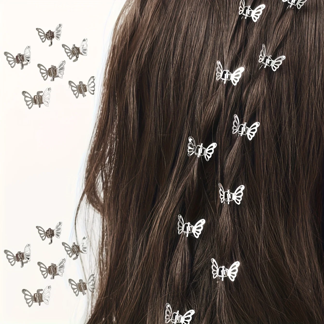 10pcs black silver Vintage Hollow Hair ClipsAlloy Bangs Clips, Daily Versatile, Non-slip Design