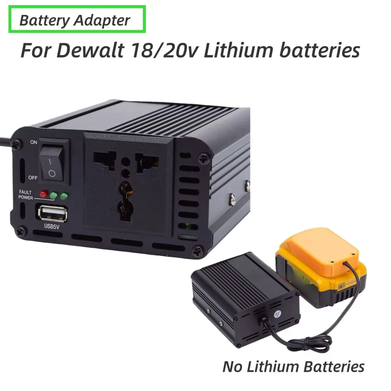 

Портативная электростанция, инвертор для Dewalt, литиевая батарея, внешний инструмент с зарядным устройством USB для генерации электроэнергии (без батареи)