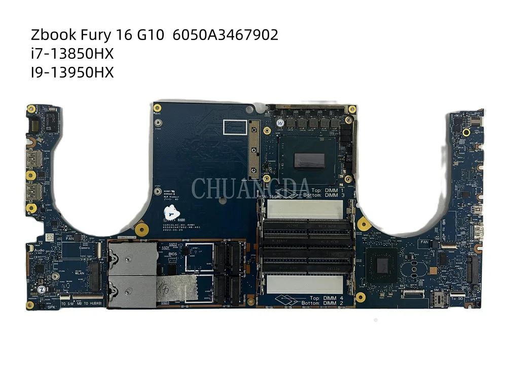 Para HP Zbook Fury 16 G10 placa base para ordenador portátil N50670-601 SPS-MB i7-13850HX I9-13950HX nWWAN Fury WIN 6050A3467902 100%