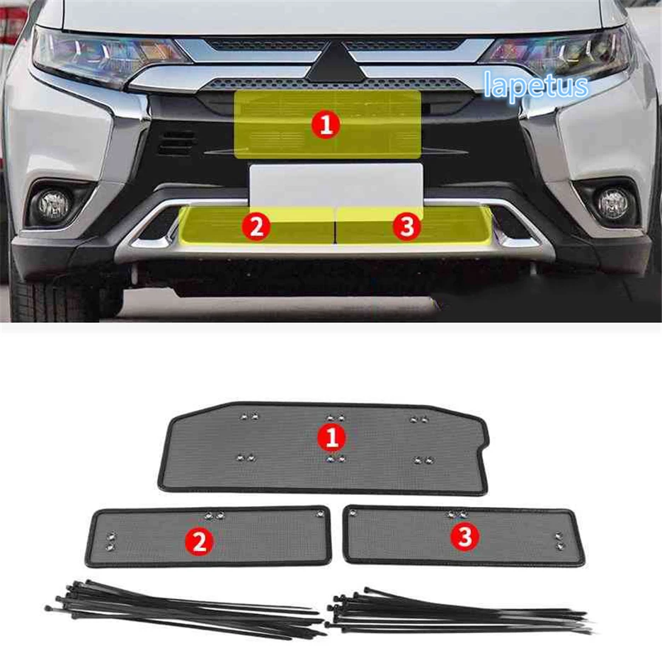 Lapetus Front Screening Mesh Front Grille Insert Net Protection Kit Cover Trim For Mitsubishi Outlander 2015 - 2019 Accessories