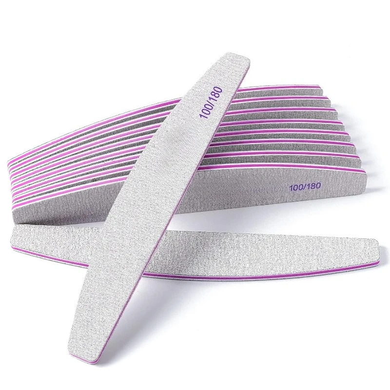10/25 PCS Nail File Professional Nail Files Reusable Double Sided Emery Board(100/180 Grit)Nail Styling Tools for Home Salon Use