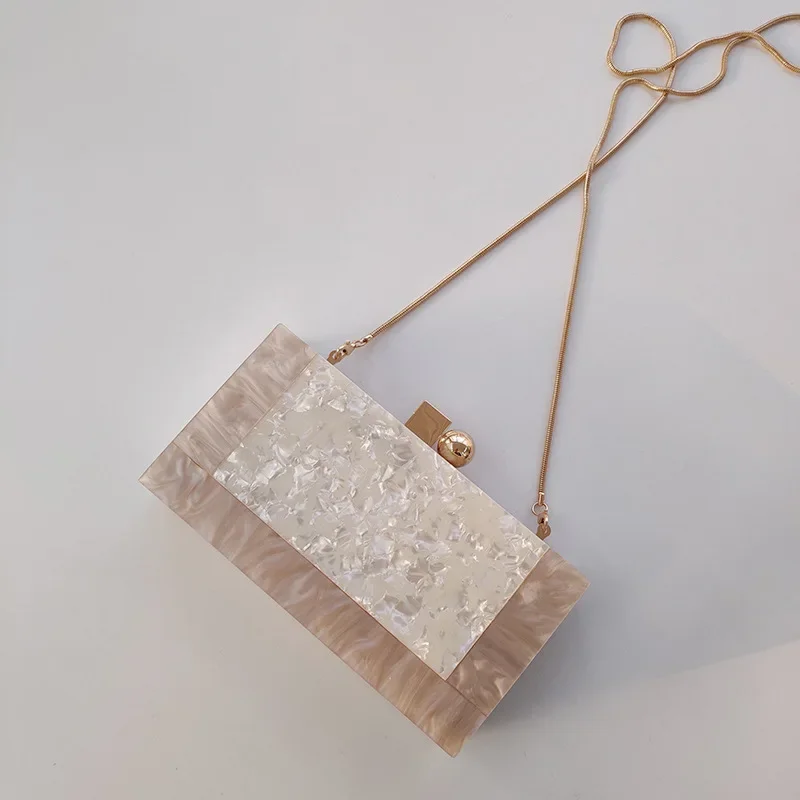 

New Acrylic Transparent Women Clutch Bag Chain Women Messenger Bag Evening Bag Handbag Chain Shoulder Bag