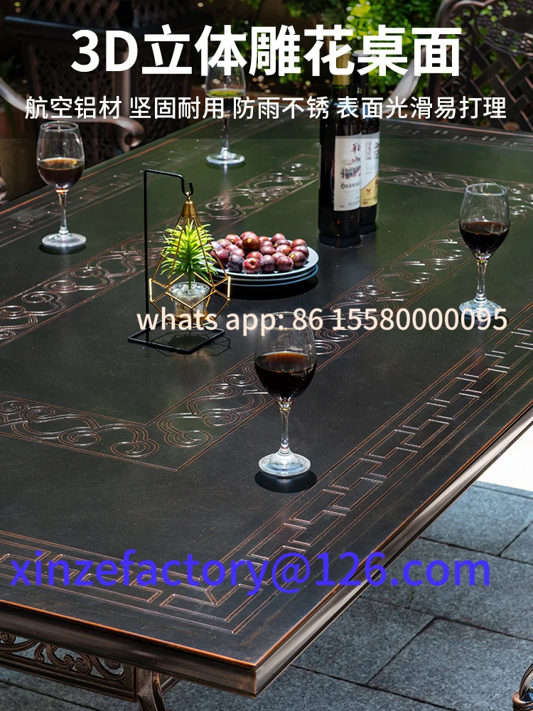 

Customizable waterproof and sunscreen outdoor leisure table and chair combination