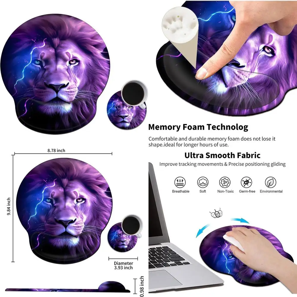 

Ergonomic Gel Wrist Support Mouse Pad with Comfortable Rest and Non-Slip Base for Laptop and Gaming