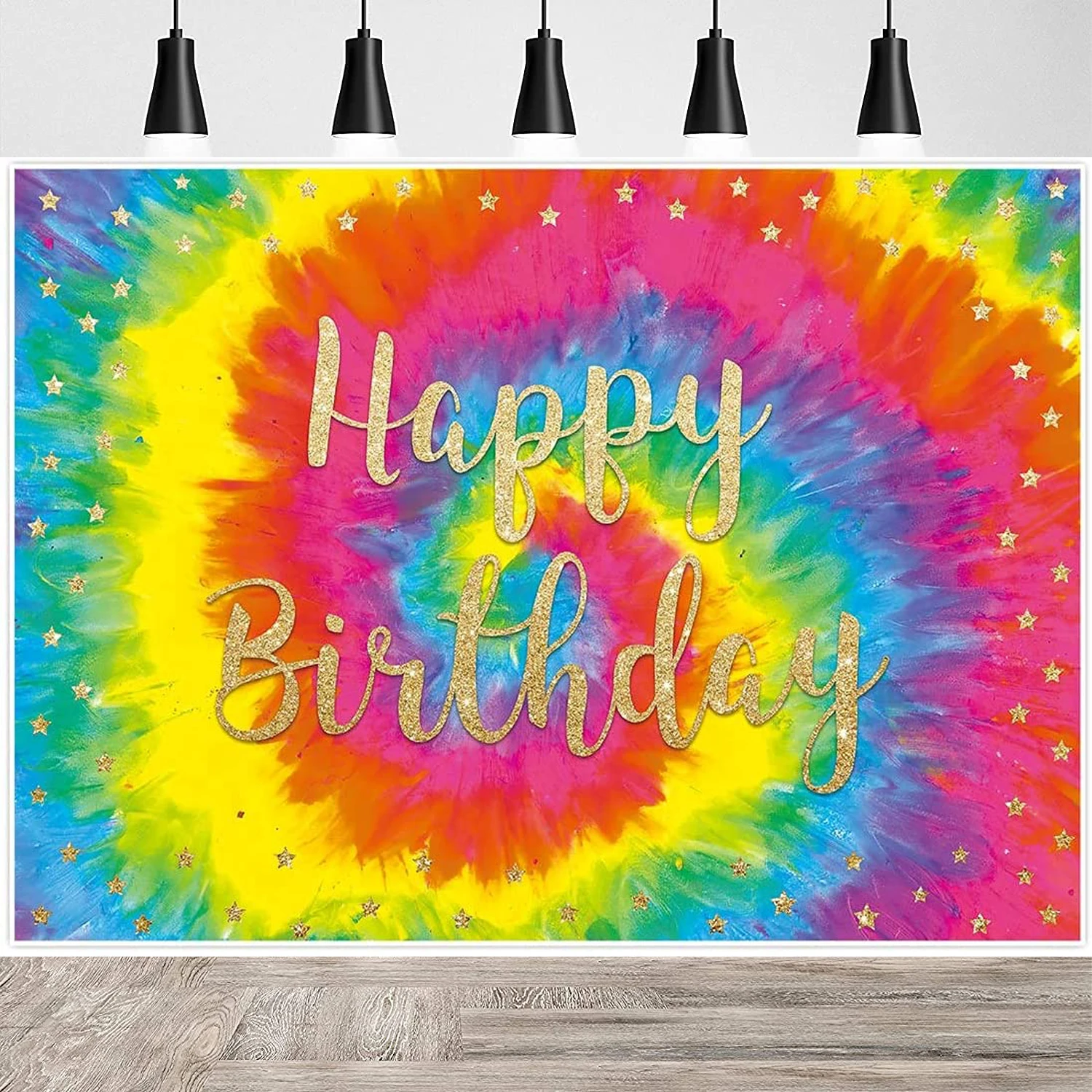 

Colorful Spiral Background For Tie Dye Birthday Party Backdrop Kids Girls Rainbow Theme Decoration 60s 70s Hippie Groovy Banner