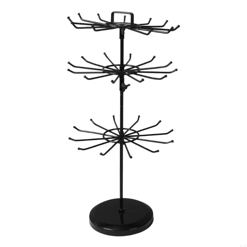 91AF Metal Jewelry Holder With Complete Rotation And Photo Card Slot For Retail Stores