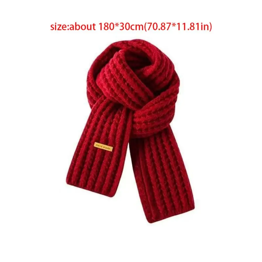 وشاح محبوك بسيط وسميك وناعم شال شتوي بلون سادة مقاوم للرياح شال طويل للطالب #6
