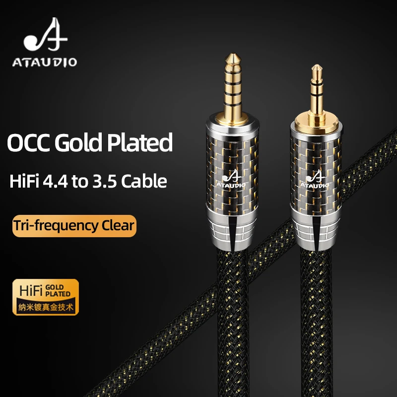 

ATAUDIO HiFi 4.4 to 3.5 AUX Cable High Quality OCC Gold-plated 4.4mm to 3.5mm Double Shielding Audio Cable for Headphones Player