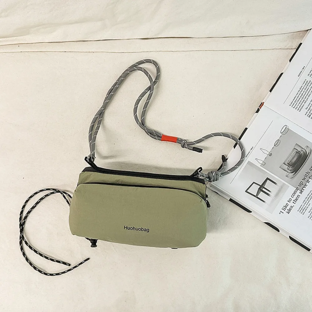 Outdoor Sports Single Shoulder Bag Nylon Functional Crossbody Bag Lightweight Breathable Water Bottle Bag Small Square Bag