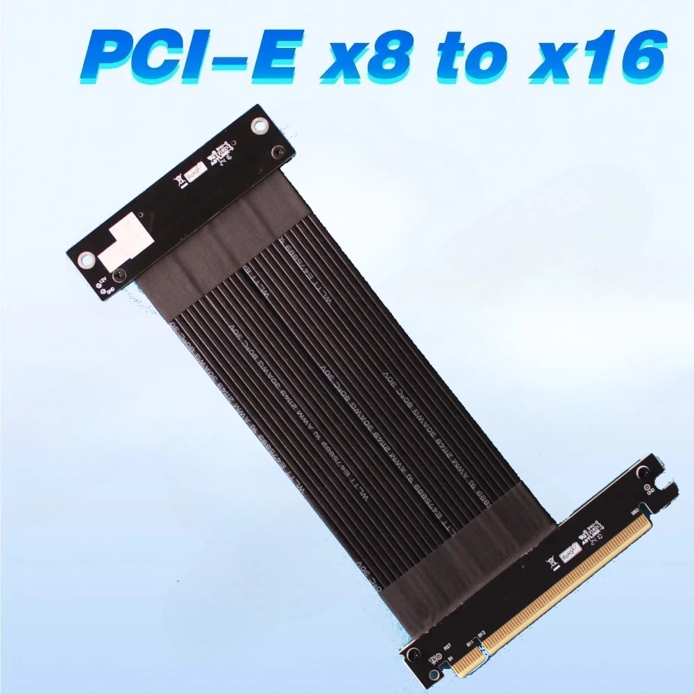 Silver-Plated PCI Express 4.0 x16 to x8 Riser Extender Adapter PCI-E Gen4 8x 16x Riser Cable 1U U.2 NVMe SSD Graphics Video Card