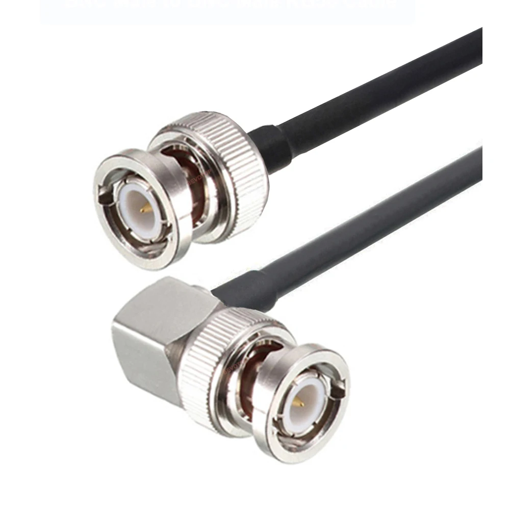 BEVOTOP BNC to BNC RG58 Cable BNC Male to BNC Male Straight / Right Angle 90° Plug RG-58 Jumper 50Ohm RF Coaxial Extension Cable