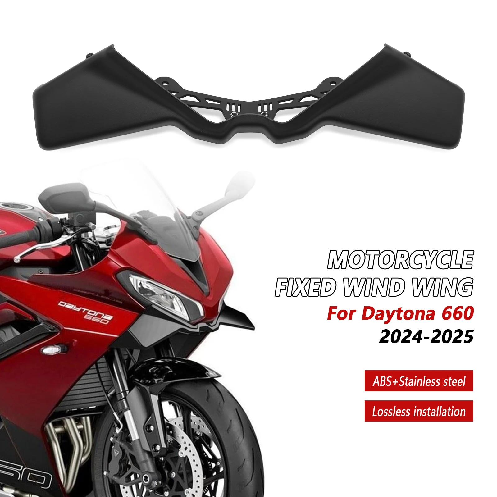 

Motorcycle Daytona 660 Front Spoiler Winglets Aerodynamic Wing Spoiler Front Fairing Accessories For Daytona 660 2024-2025