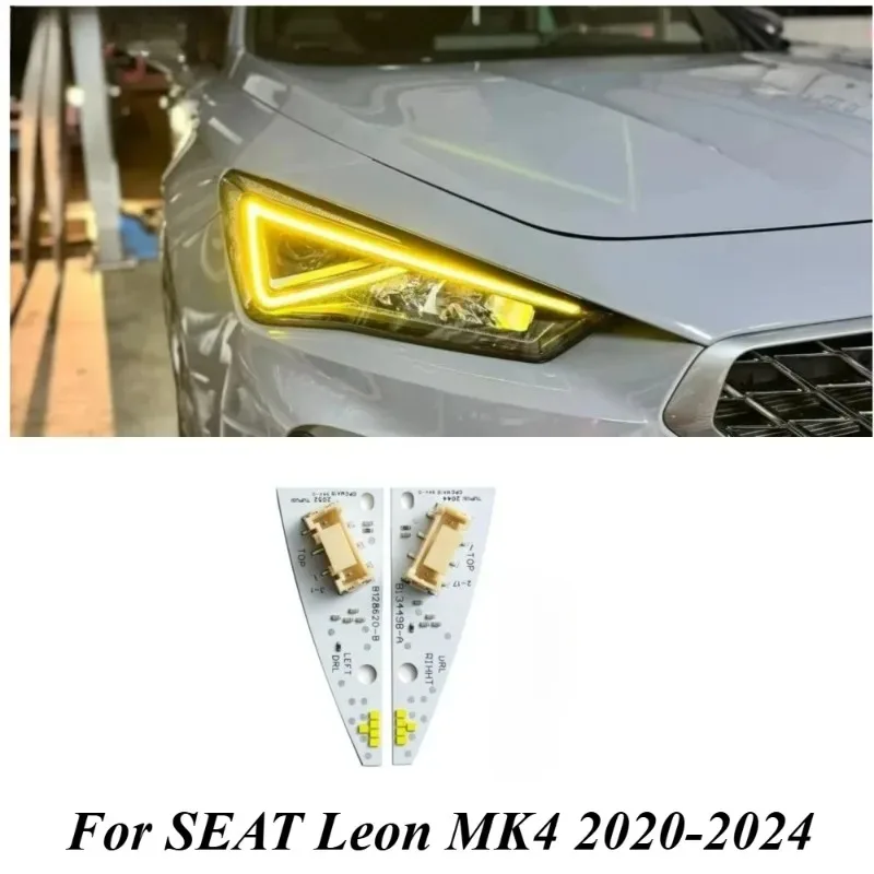 

2 шт. красные, белые, желтые, синие светодиодные панели DRL для SEAT Leon MK4 2020-2024, дневные ходовые огни, модуль ремонта фар