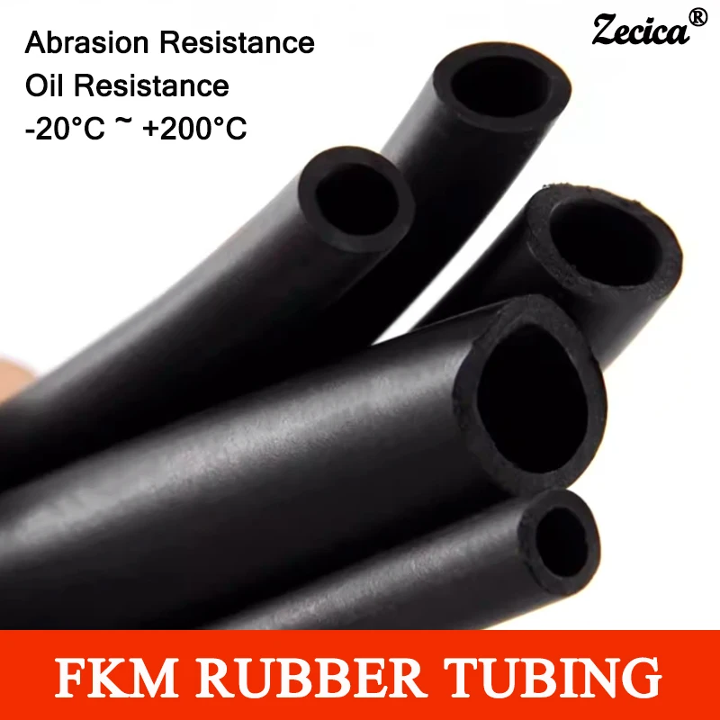 Fluorine Rubber Hose ID 2 3 4 5 6 7 8 10 12 14 16 18 19 25mm High Temperature Acid Alkali Corrosion Oil Resistant FKM Viton Tube