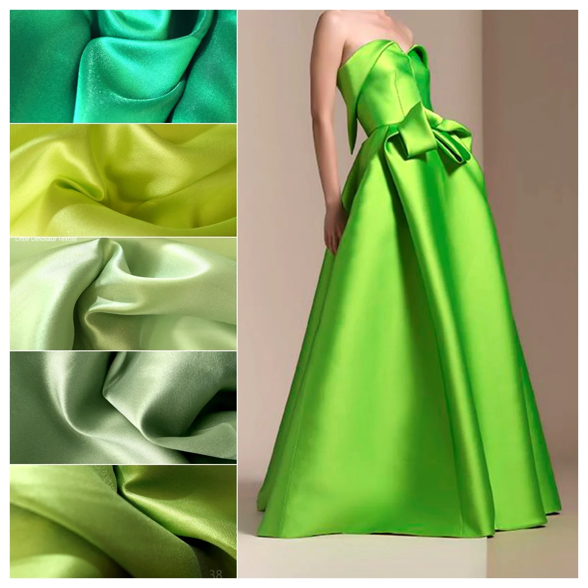 

Глянцевое саржевое плетение Микадо, атласный зеленый оттенок, тяжелая твердая текстура, дизайнерское вечернее платье, швейная ткань от кутюр для дизайна платья
