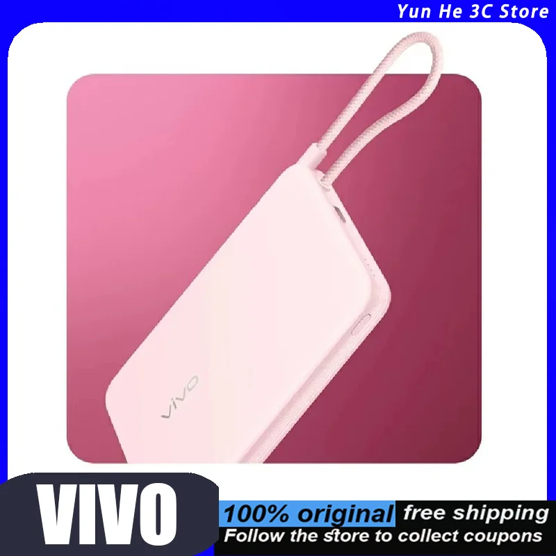 Vivo Power Bank 33W Fast Charging10000mAh Built-in Cable Ultra-Thin, Portable 3C Certified Compatible with Airline Regulations