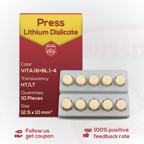 10 piezas Prensa de cerámica de vidrio Dental, lingotes de disilicato de litio, materiales de laboratorio Dental