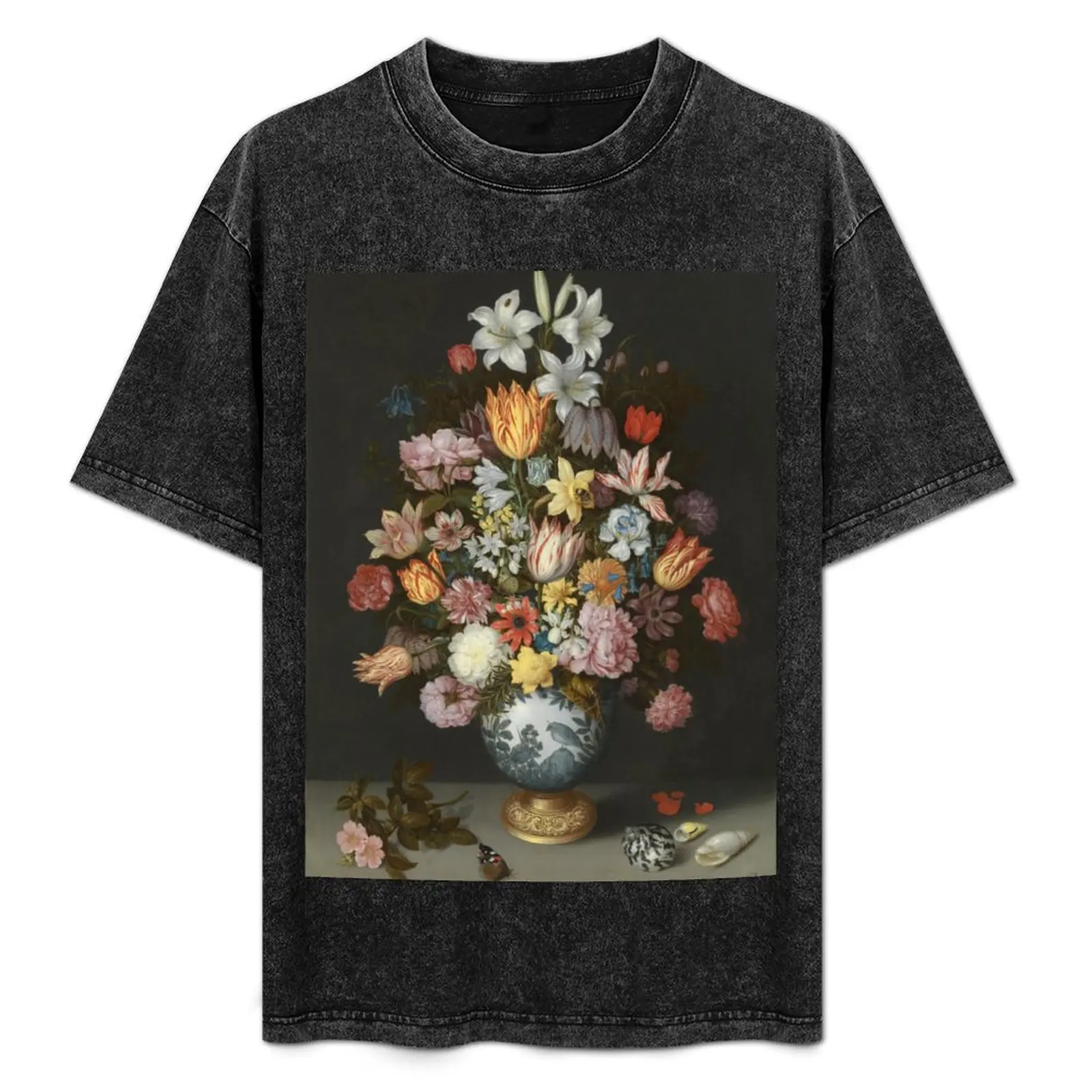 

Ambrosius Bosschaert The Elder - A Still Life Of Flowers In A Wan-Li Vase T-Shirt Plus Size Workout Short Sleeve Top