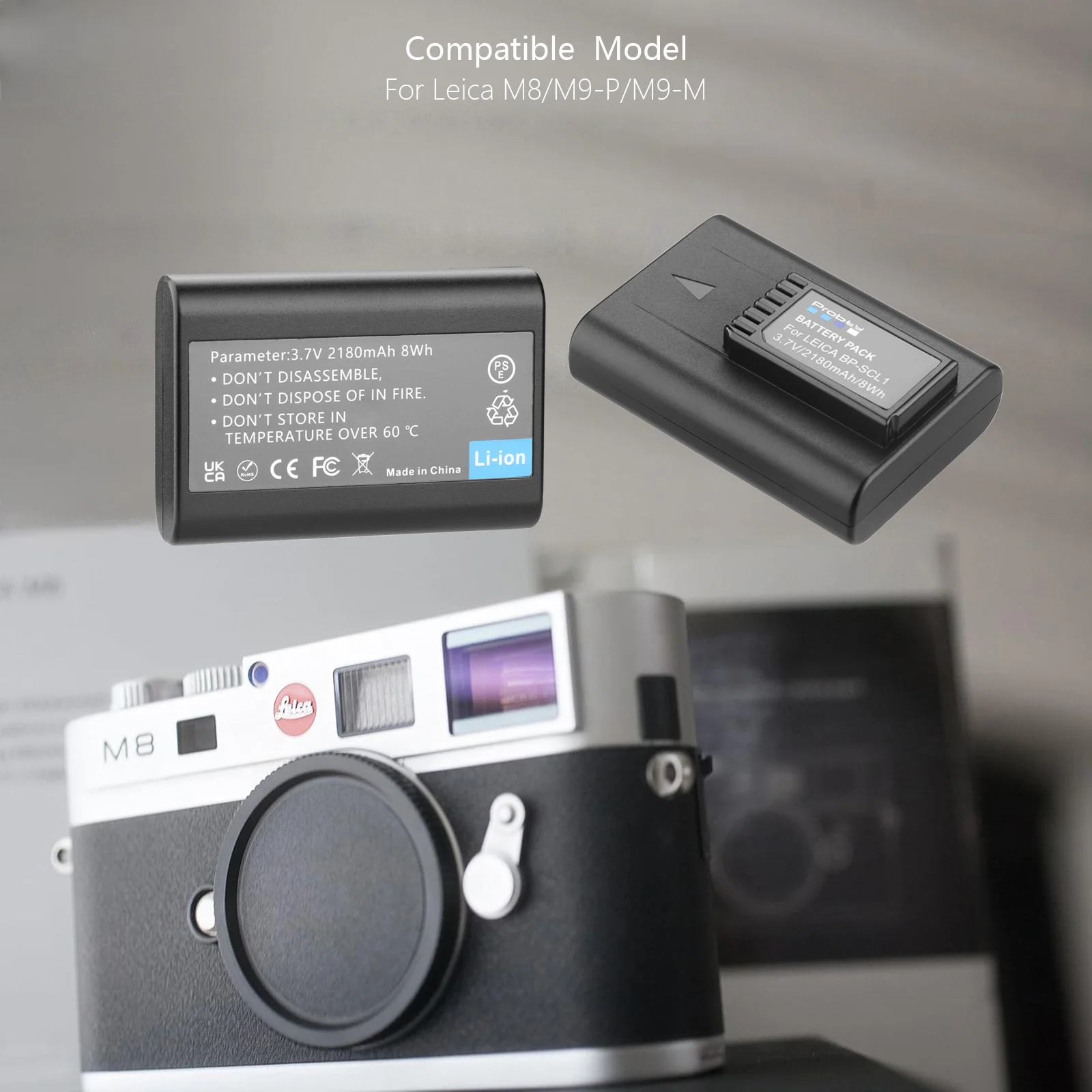 2180mAh BP-SCL1 استبدال بطارية الكاميرا ل Leica M9 M9-P MM ME M-E M8 M8.2 Camera14464 BLI-312 بطاريات