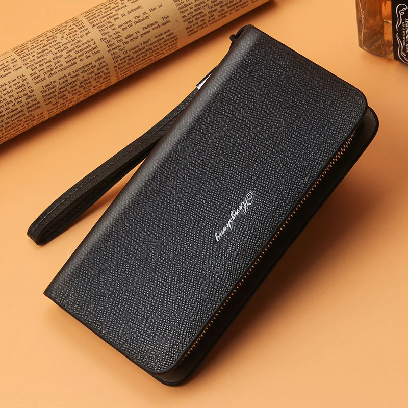 

Hengsheng Business Casual Clutch Men's Wallet Long Coin Purse Handbag Men's Large Capacity Clutch with Carrying Strap