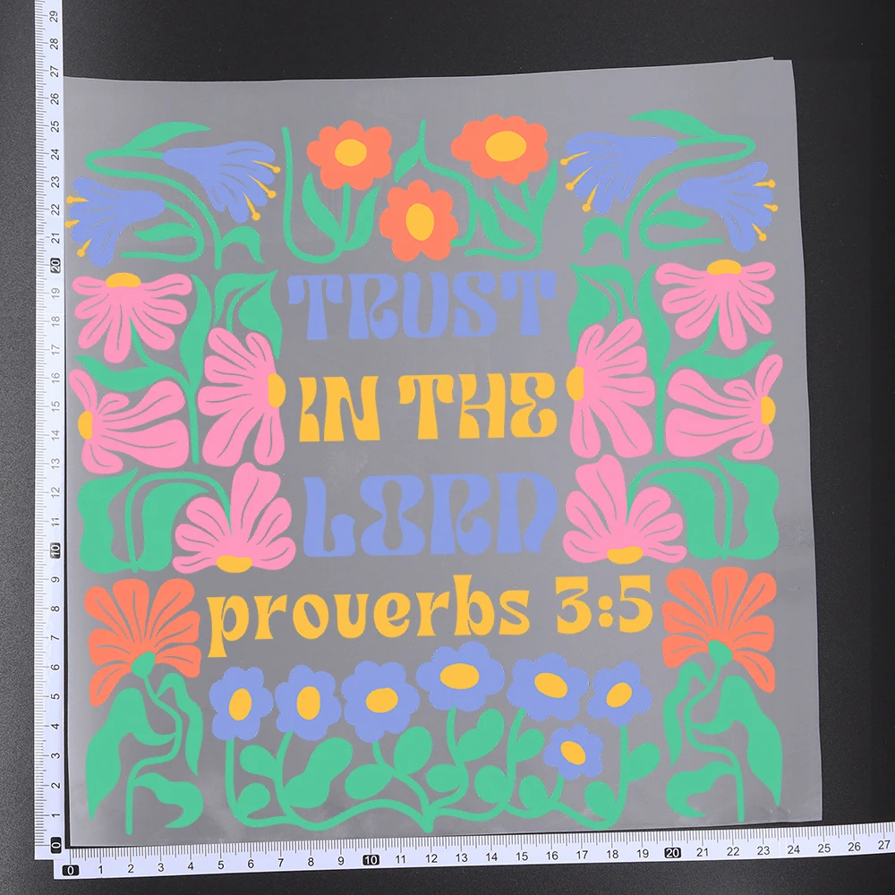 Vintage Flower God Letter Design Transfer Patches For Clothes Applqiues DIY A-Level Washable T-shirts Iron-on Thermal Stickers