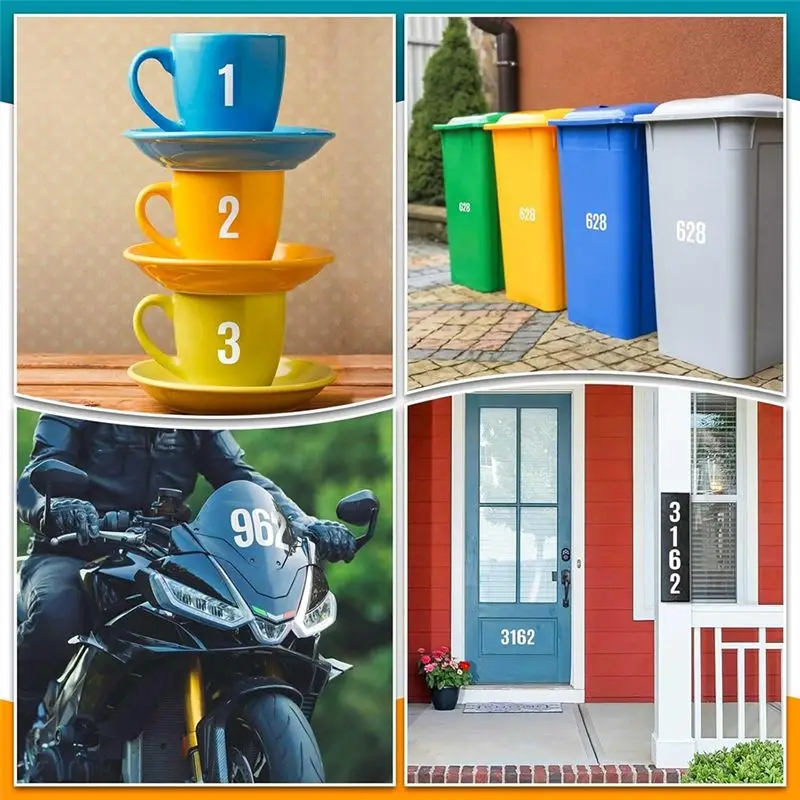 A68P-30Sheets 3Inch Vinyl Mailbox Numbers Stickers Self Adhesive Number Decals Stickers For Outside Mailbox,Signs,Window,Door