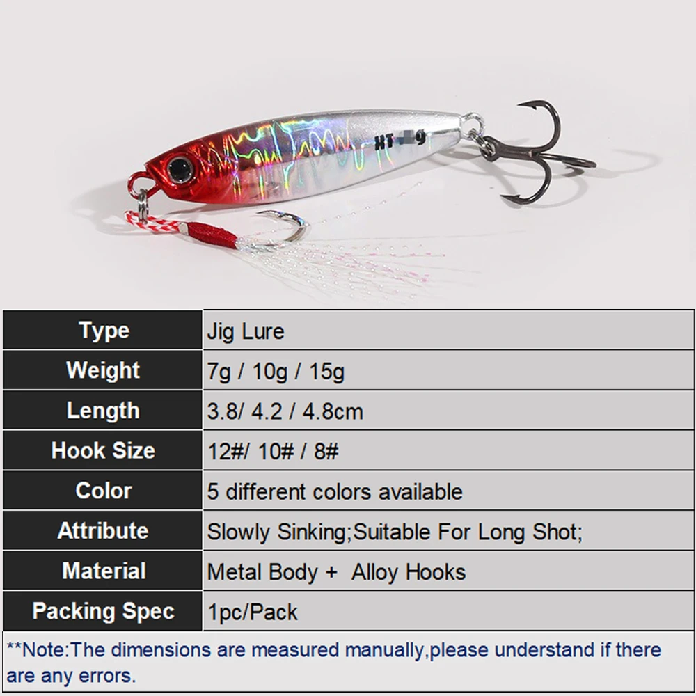 JIG Lure Fishing Lure Metal Jigging Bait 7g 10g 15g Long Cast Swimbait Casting Jigging Artificial Bait Pesca Fishing Tackle