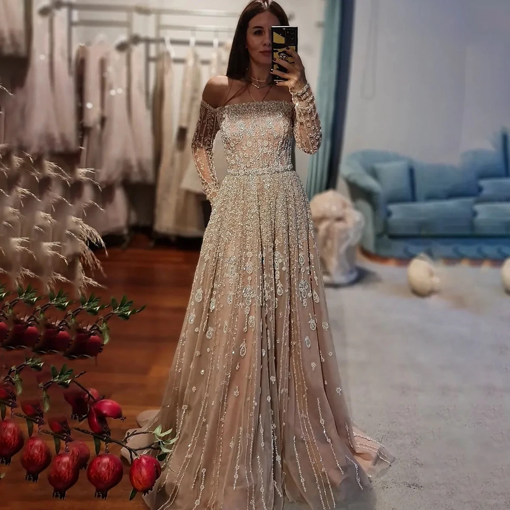 Pinterest Gown Design 2022: How This Nude Boat Neck Beaded Dress Became My  Perfect Event Look