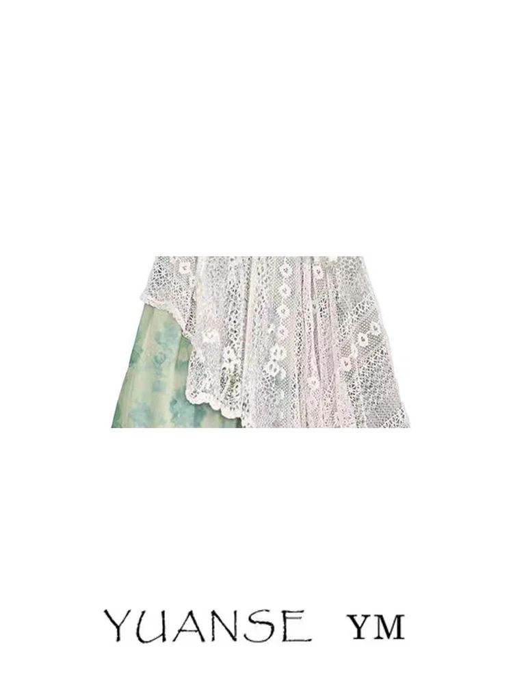 

N Sle кружевная юбка с принтом f нестандартного дизайна, весна-лето, новая женская юбка-миди трапециевидной формы Faion, свободная и легкая