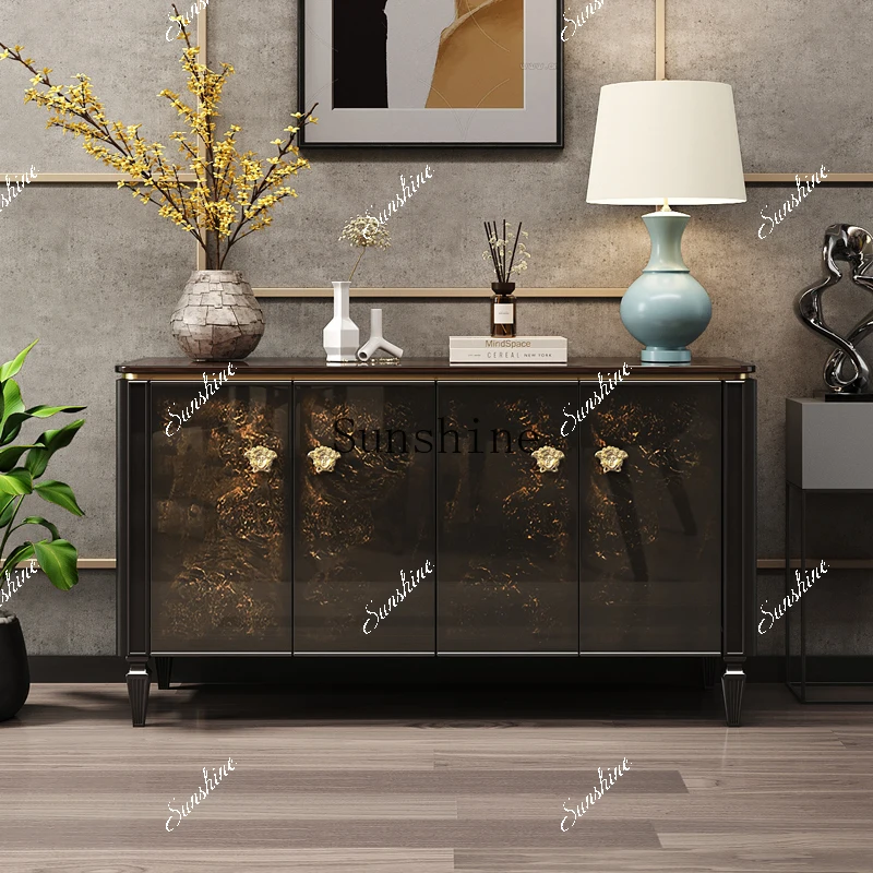 Italian light luxury entrance cabinet baking paint simple high-end side cabinet  FT