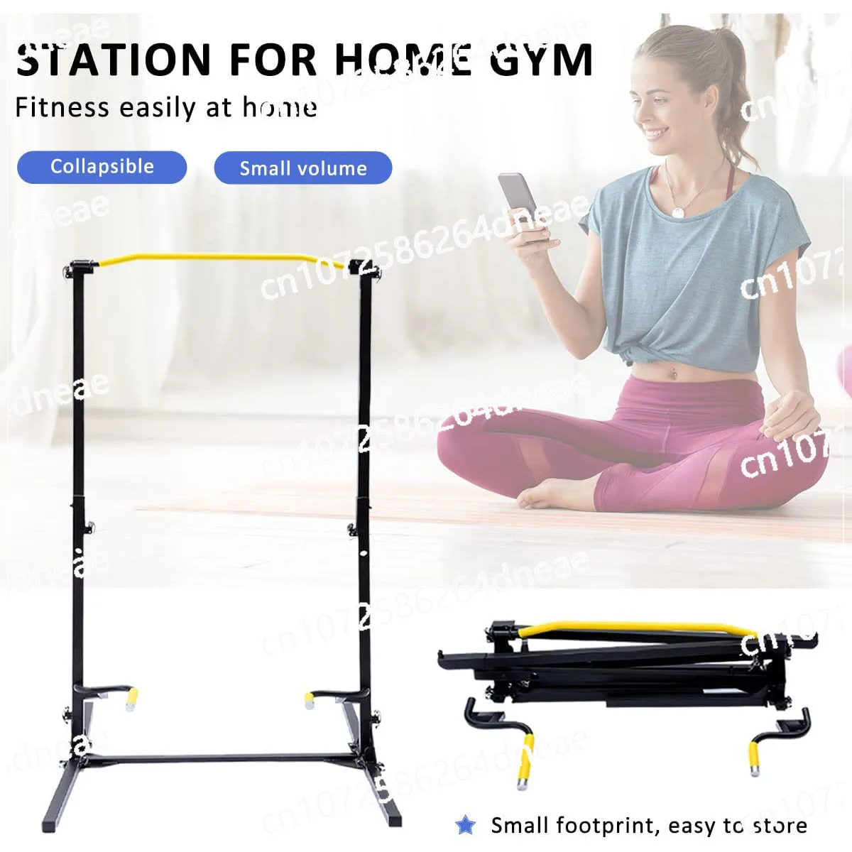 Pull Up and Dip Bar for Woman and Man, Foldable Power Tower, Multifunctional Fitness Equipment for Home Gym, 200LBS