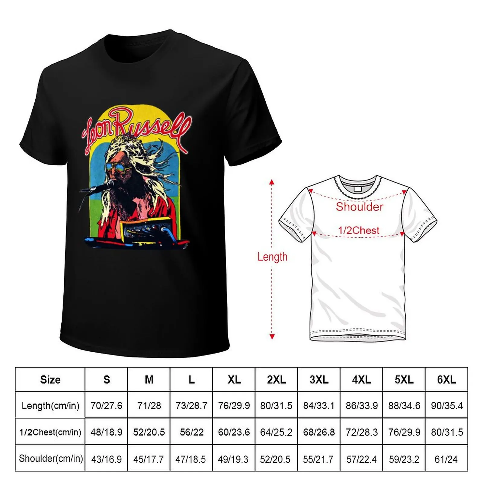 Leon Russell T-Shirt Soft Casual Short Sleeve Cotton Tee