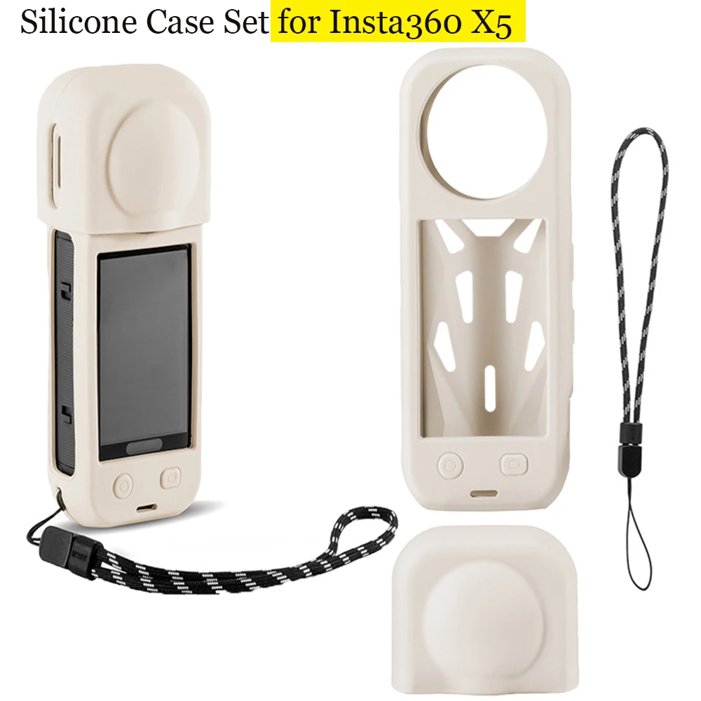 

Silicone Protective Case for Insta360 X5 Panorama Camera Lens Cover Heat Dissipation Case Anti-slip Case Accessories Body Cover