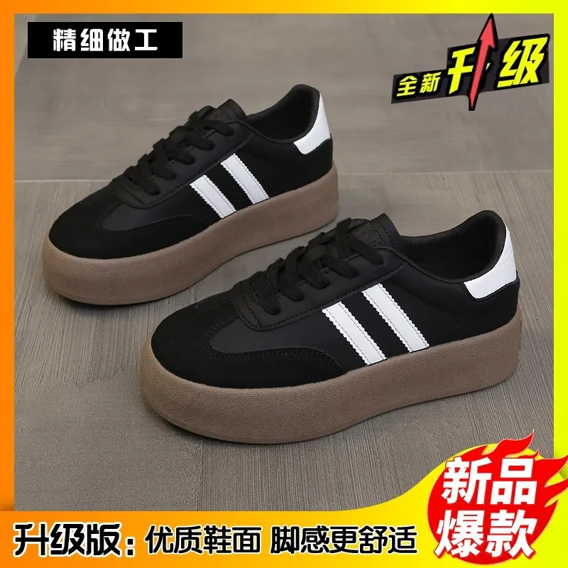 2024 New Women\'s Casual Sneakers Fashion Lace Up Platform Vulcanize Shoes Female Outdoor Flat Running Shoes Ladies Zapatos Mujer