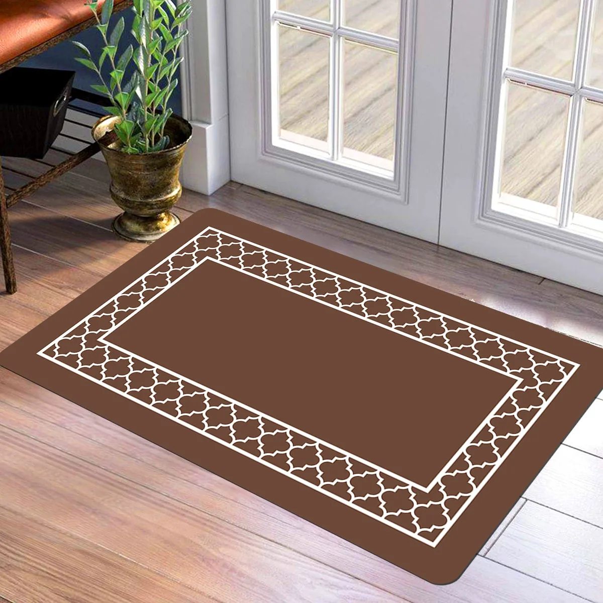 Sleek Line Art Floor Mat Durable Non Slip Entryway Rug For Bedroom Study Room And Sophisticated Home Use