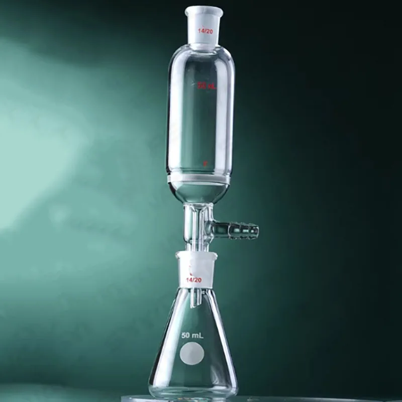 High borosilicate grinding micro-filtration funnel side branch glass door filter funnel sand plate funnel sand core reaction bot view 2