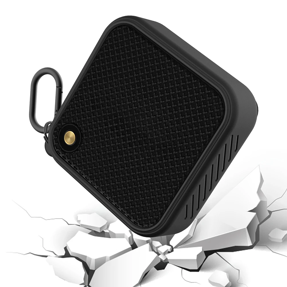 Protective Bag Silicone Shockproof Anti-fall Cover with Metal Hook for Marshall Willen Wireless Speaker Protective Box