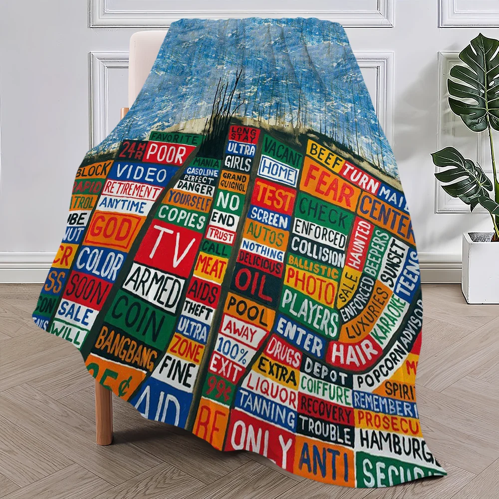 

Band R-Radiohead Blanket Plush Nap Sofa rug for Living Room Warm Office Bedroom Birthday Home Travel Kid Gifts