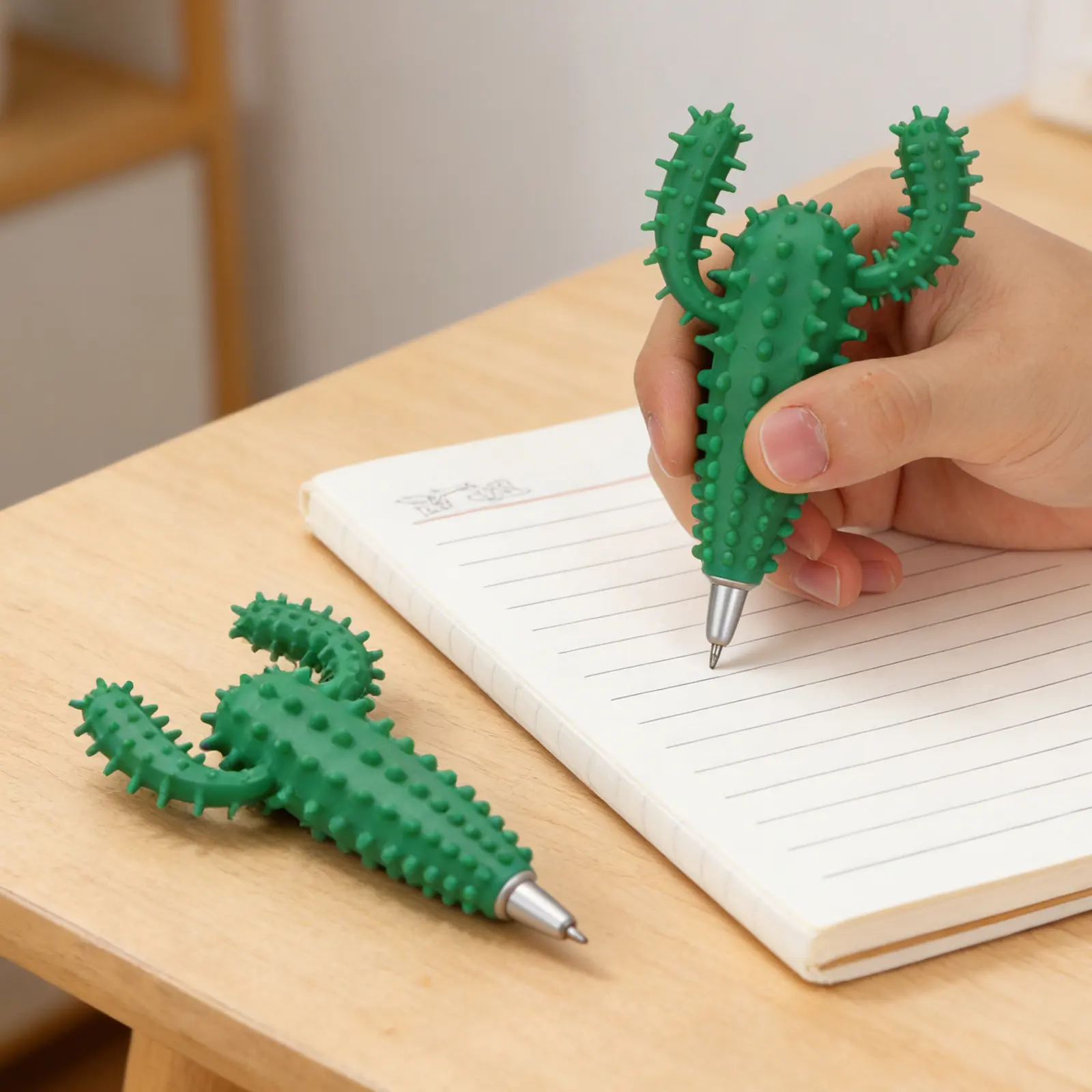 

3Pcs Cactus Ballpoint Pens Green Bonsai Shape Decorative Gel Ink Writing Pens Creative Office School Novelty Plant Stationery