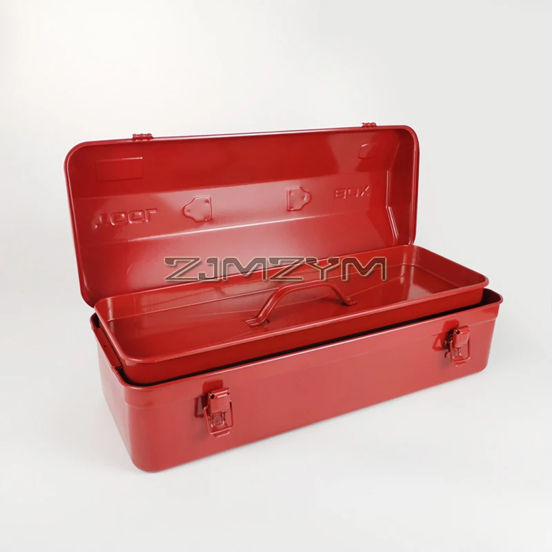 Portable Metal Tool Box Heavy Duty Tool Organizer Box Iron Sheet Toolbox Tool Storage Case Lockable Tool Box 540x210x190mm